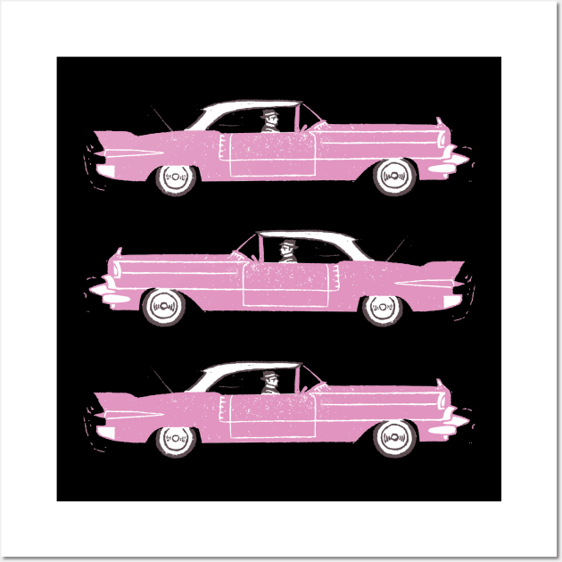 3 Pink Cadillacs Wall Art by WonderWebb